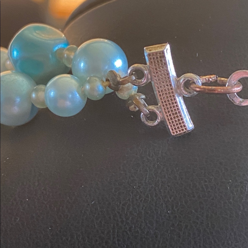 Western Germany Blue Beaded Necklace With AB Crystal - Picture 10 of 13